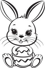 little bunny with Easter egg