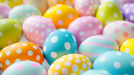 Fototapeta na wymiar Easter, colored eggs, colors, holiday, nest with colored eggs, joy, family, generative AI Arte com IA