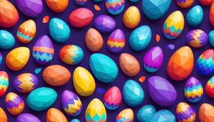 Fototapeta na wymiar Low-poly easter eggs background