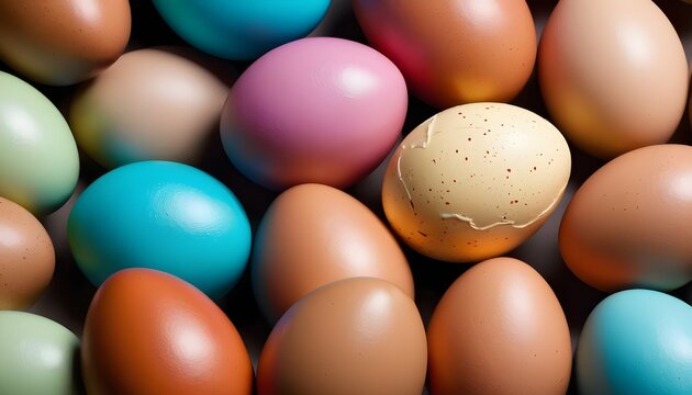 Monochrome colorful easter eggs background
