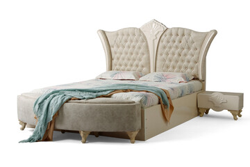 classic bed isolated on white background