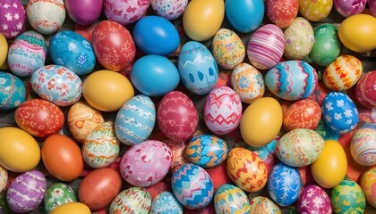 Fototapeta na wymiar Multitude of colorful easter eggs
