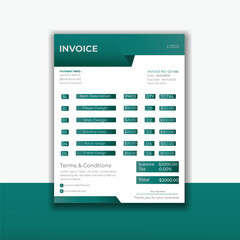 Modern professional invoice design template illustrator.