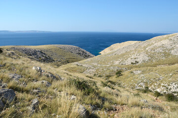 Fototapeta premium Hiking trail on the southern part of the island of Krk towards Vela Draga