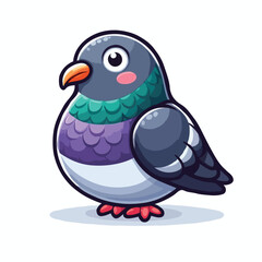 Fototapeta premium cute pigeon vector on white background.