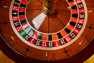 Red color casino roulette, poker game. roulette wheel. Casino theme, betting, online casino, bets,...