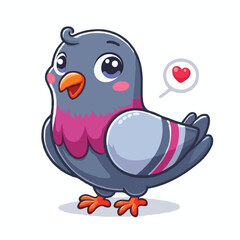 Obraz premium cute pigeon vector on white background.
