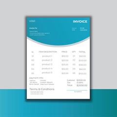 minimal invoice and letterhead design template vector 