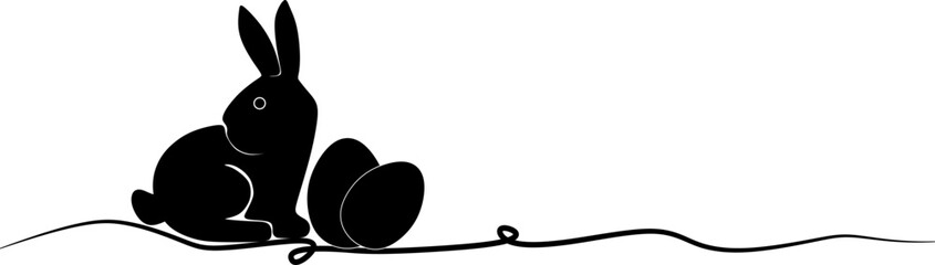 black and cartoon Easter Day illustration 