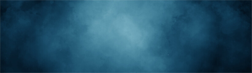 Abstract background with blue paper texture and blue watercolor painting background. smoke fog or clouds in center with dark border grunge design. black and blue grunge watercolor background.