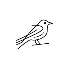 Bird icon line design template isolated