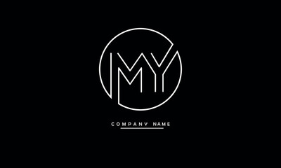 MY, YM, M, Y Abstract Letters Logo Monogram