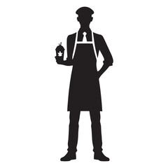 Bewitching Barista Set of Silhouette - Conjuring the Essence of Coffee Craft with Barista Illustration - Barista Vector - Tea Maker Silhouette
