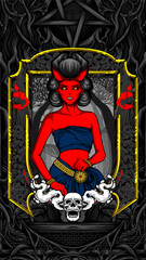 gracefulness evil lady illustration for you printing project