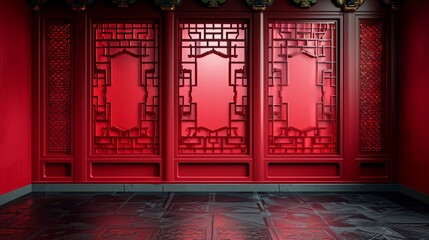 background Clean and simple with Chinese patterns. with floor and space for text.