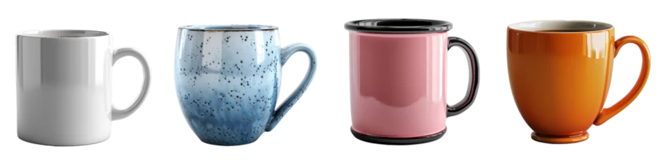 Fotobehang 3D illustration of mug cup isolated on transparent background. © Media Srock