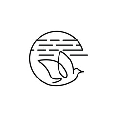 Bird icon line design template isolated