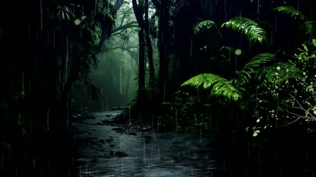 Beautiful forest walk scene, animated virtual repeating seamless 4k	
