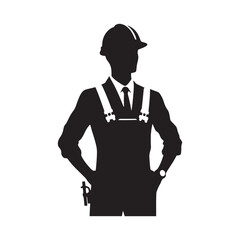 Spine-Chilling Engineer Set of Silhouette - Unveiling the Elegance of Expertise through Engineer Illustration
