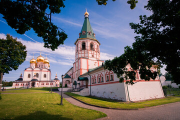 Obraz premium Valdai Iversky Monastery on Selvitsky Island. Novgorod region. Russia.