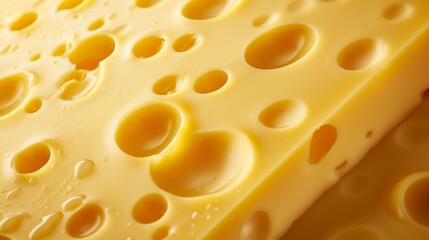 swiss cheese with holes, close-up