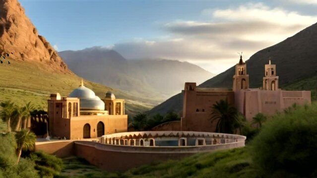 church of st francis city, seemles looping, Animation video 