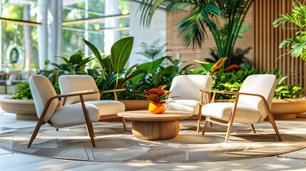 Modern Patio Furniture, Outdoor Relaxation in Green Luxury Setting