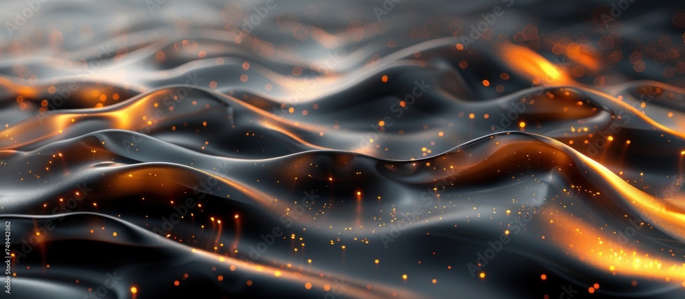 Aufkleber A computer-generated depiction of water and fire elements interacting in a dynamic and visually striking composition.