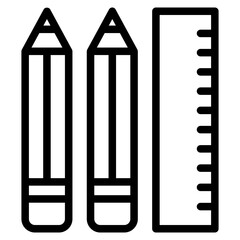 pencil and ruller icon