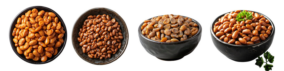 Peanuts on Bowl isolated on transparent background.