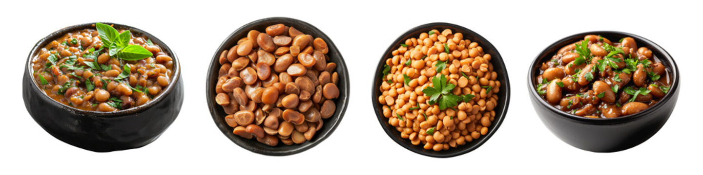 Peanuts on Bowl isolated on transparent background.