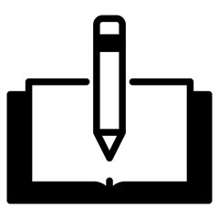Book and Pencil line icon. Open textbook linear style sign for mobile concept and web design. Notebook and pen