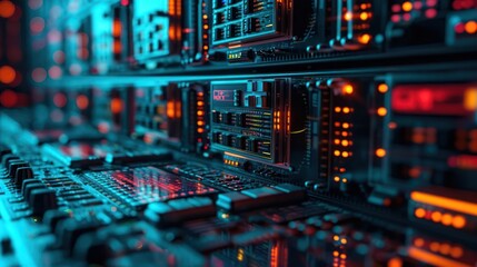Obraz premium visual representation of firewalls and intrusion detection systems safeguarding a network against cyber threats and unauthorized access