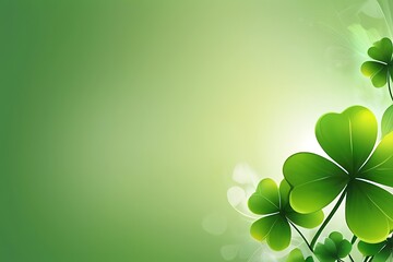 Green background with clover leafs, St Patricks Day