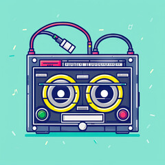 Making Mixtapes on Cassette Tapes - Music Compilation. Vector Icon Illustration. Icon Concept Isolated Premium Vector. 