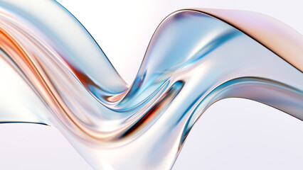 Abstract 3D background bright glass colorful gradient fluid wave render texture