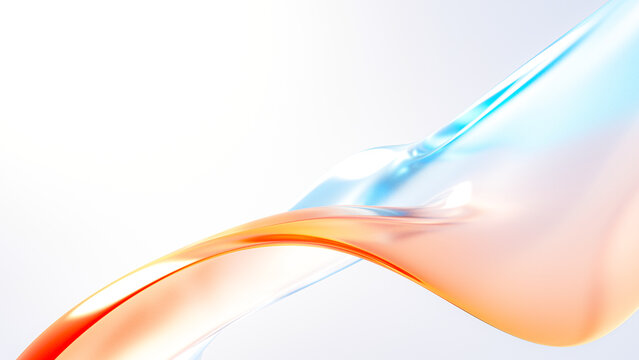 Abstract 3D background bright glass colorful gradient fluid wave render texture