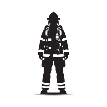 recommend clip art: Smoke-Engulfed Firefighter Silhouette Facing the Flames - Firefighter Illustration - Firefighter Vector
                    