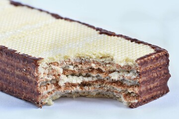 Crispy Wafer Chocolate Wafer Flavor Isolated White Background