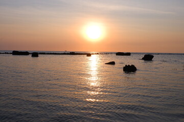 sunset at the sea, beautiful photo digital picture