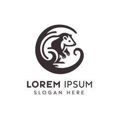 Elegant Black and White Possum Logo Design for Branding Purposes