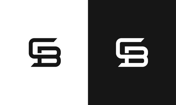 Abstract letter CB, BC logo. The logo icon creatively incorporates an abstract shape.