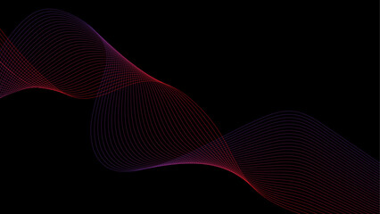 Naklejka premium Abstract colorful blend wave lines and technology background. Futuristic technology and sound wave lines background. Abstract wave line for banner, template, wallpaper background. 
