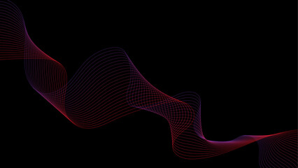 Abstract colorful blend wave lines and technology background. Futuristic technology and sound wave lines background. Abstract wave line for banner, template, wallpaper background.	