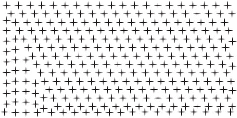 Crosses - pluses diagonally distributed simple minimalist decorative geometrical vector pattern. white background. eps10