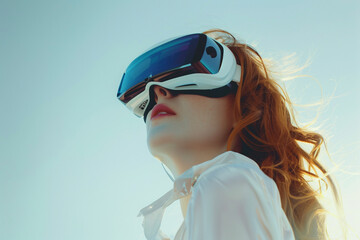 portrait of a woman in VR glasses