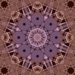 Seamless abstract square pattern. Symmetrical round pattern. Author's patterns.