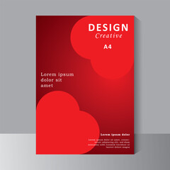 Book Cover Design with heart shape, red heart background for leaflet, Brochure template layout design. Annual report, catalog, Corporate business. simple Flyer, magazine. Vector eps 10