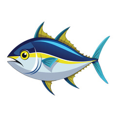 Tuna Fish Illustration on White Background