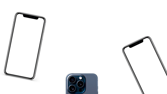 Blank screen on a mobile phone against a neutral backdrop, leaving space for additional elements. Premium layout designed for mockups, delivered in PNG format.

